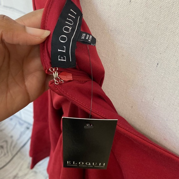 Eloquii Asymmetrical Neck One Shoulder blouse size 14 - Picture 4 of 6